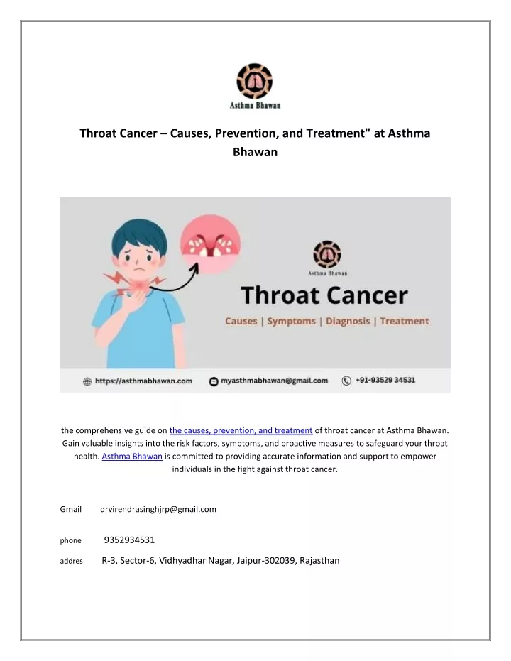 throat cancer causes prevention and treatment