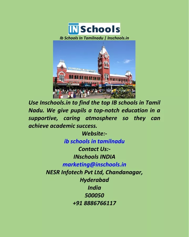 ib schools in tamilnadu inschools in