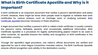 what is birth certificate apostille