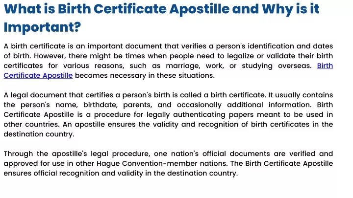 what is birth certificate apostille