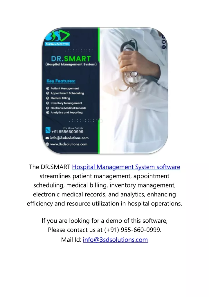 the dr smart hospital management system software