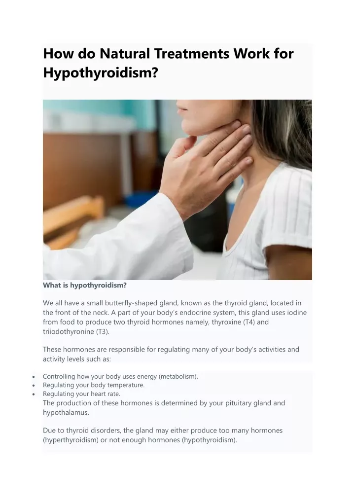 how do natural treatments work for hypothyroidism