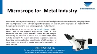 Microscope for Metal Industry