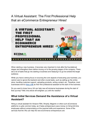 a virtual assistant the first professional help