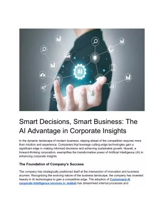 Smart Decisions, Smart Business_ The AI Advantage in Corporate Insights