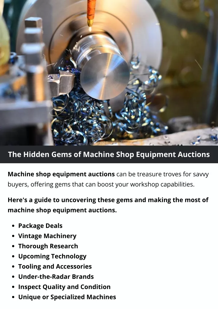 the hidden gems of machine shop equipment auctions