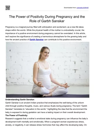 The Power of Positivity During Pregnancy and the Role of Garbh Sanskar
