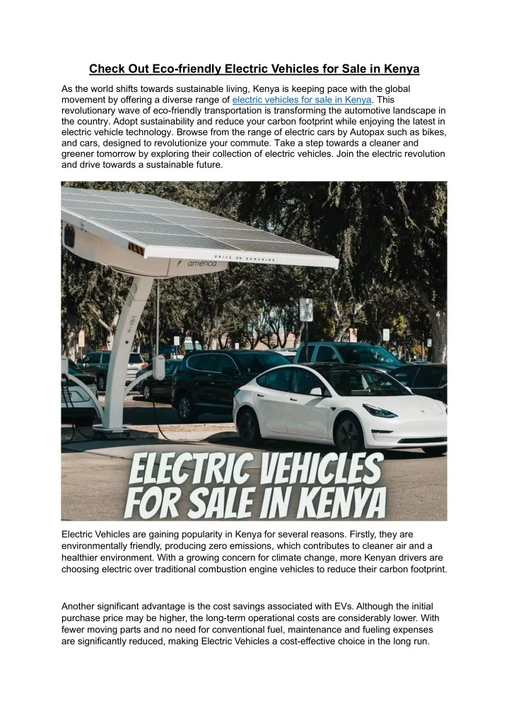 check out eco friendly electric vehicles for sale