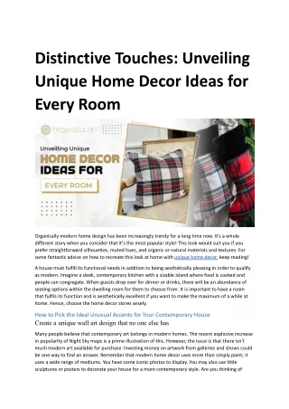Distinctive Touches Unveiling Unique Home Decor Ideas for Every Room.docx