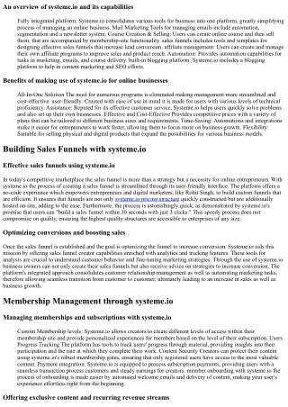 an overview of systeme io and its capabilities