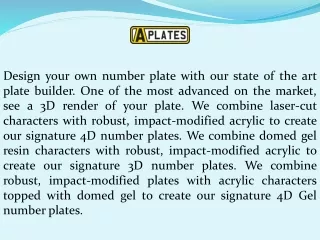 design your own number plate with our state