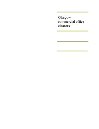 Glasgow commercial office cleaners