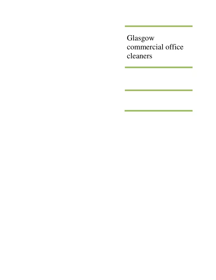 glasgow commercial office cleaners