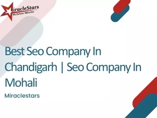 Best Seo Company In Chandigarh | Seo Company In Mohali | Miraclestars
