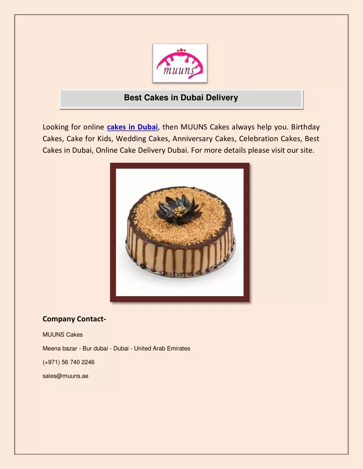 best cakes in dubai delivery