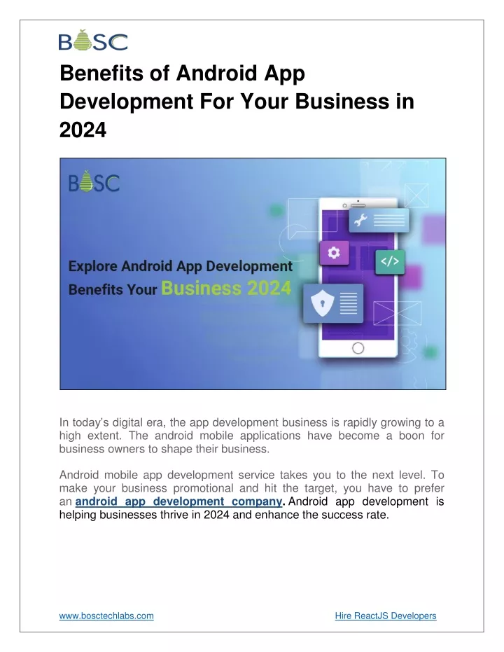 benefits of android app development for your