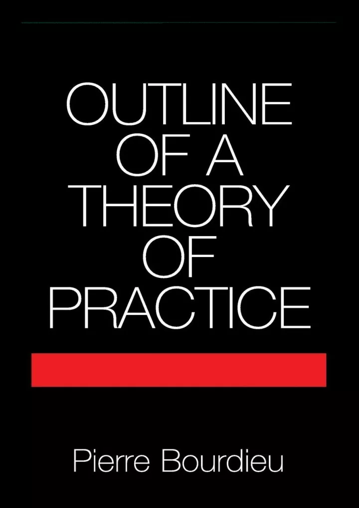get pdf download outline of a theory of practice
