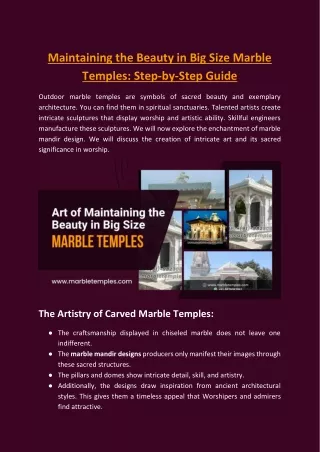 Maintaining the Beauty in Big Size Marble Temples A Step-by-Step Guide