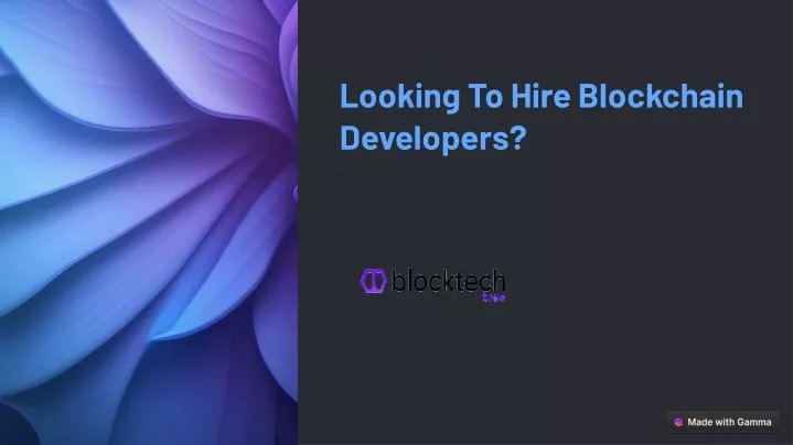 looking to hire blockchain developers