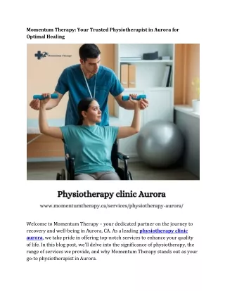 Trusted Physiotherapist in Aurora