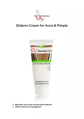 ZitDerm: Your Solution for Clear, Pimple-Free Skin