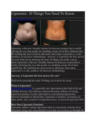 liposonix 10 things you need to know
