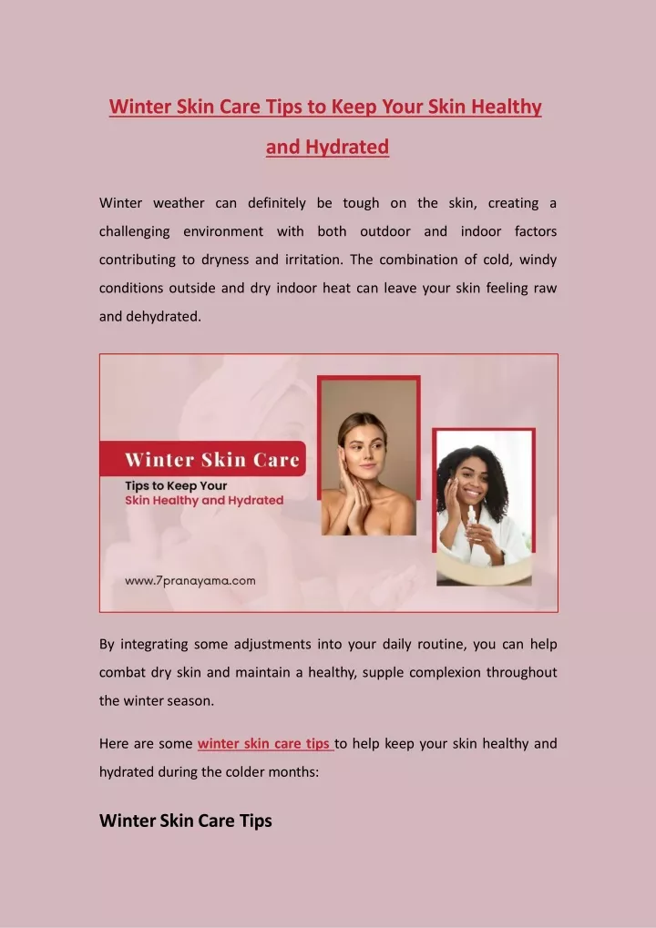 winter skin care tips to keep your skin healthy