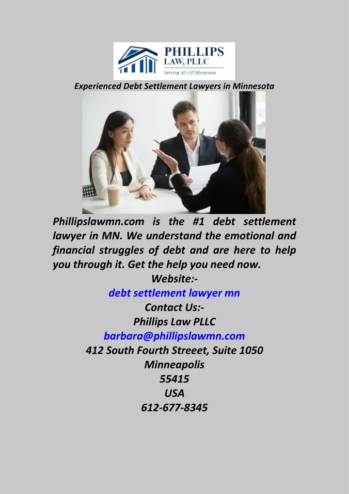 experienced debt settlement lawyers in minnesota