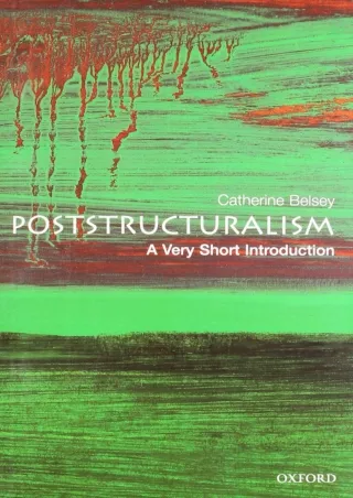 ⭐DOWNLOAD⚡ Book [PDF]  Poststructuralism: A Very Short Introduction