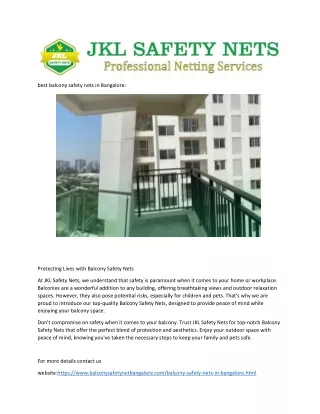 balcony safety nets jkl