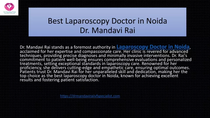 best laparoscopy doctor in noida dr mandavi rai