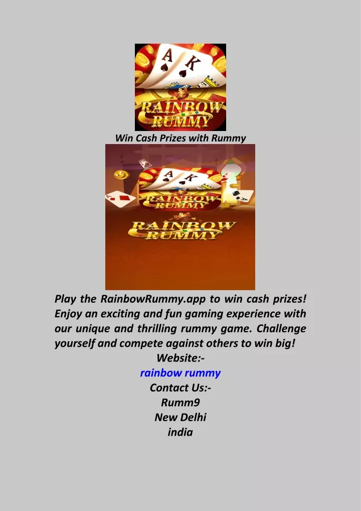 win cash prizes with rummy