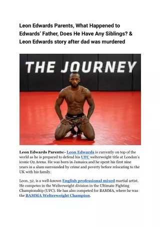 Leon Edwards Parents, What Happened to Edwards’ Father, Does He Have Any Siblings_ & Leon Edwards story after dad was mu