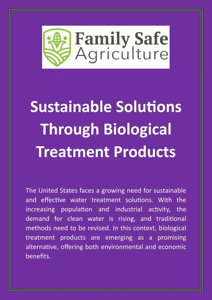 sustainable solutions through biological