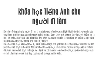 kh a h c ti ng anh cho ng i i l m