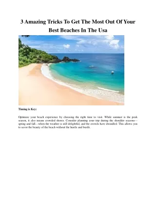 3 Amazing Tricks To Get The Most Out Of Your Best Beaches In The Usa