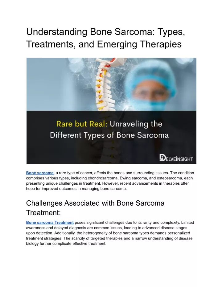 understanding bone sarcoma types treatments