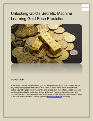 unlocking gold s secrets machine learning gold