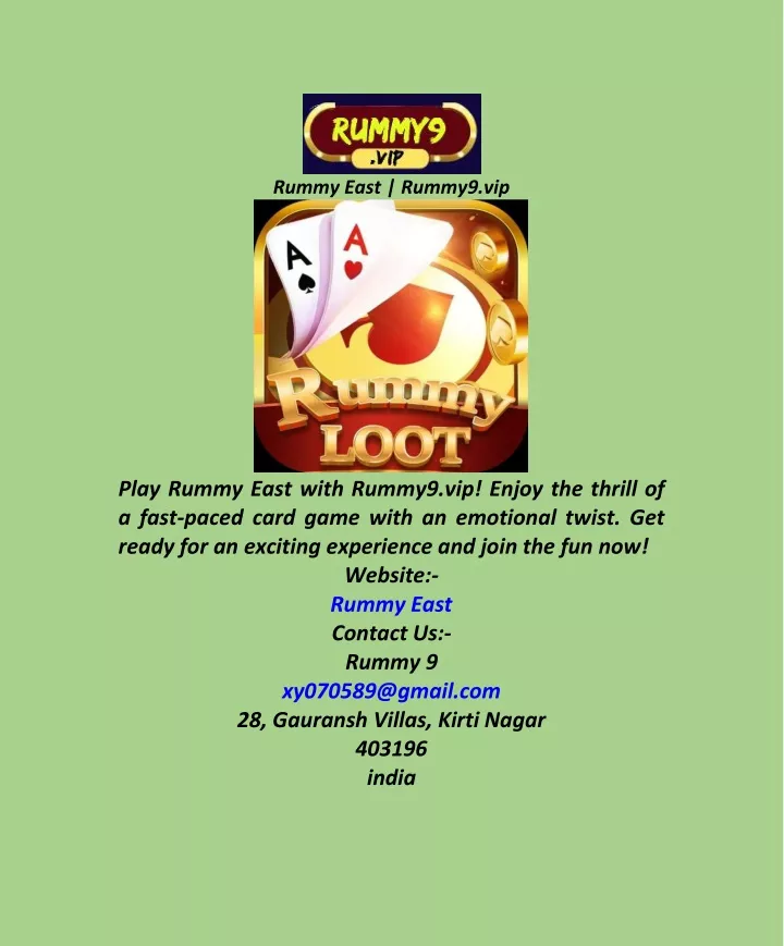 rummy east rummy9 vip