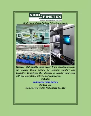 Underwear China Factory  Sinofinetex.com