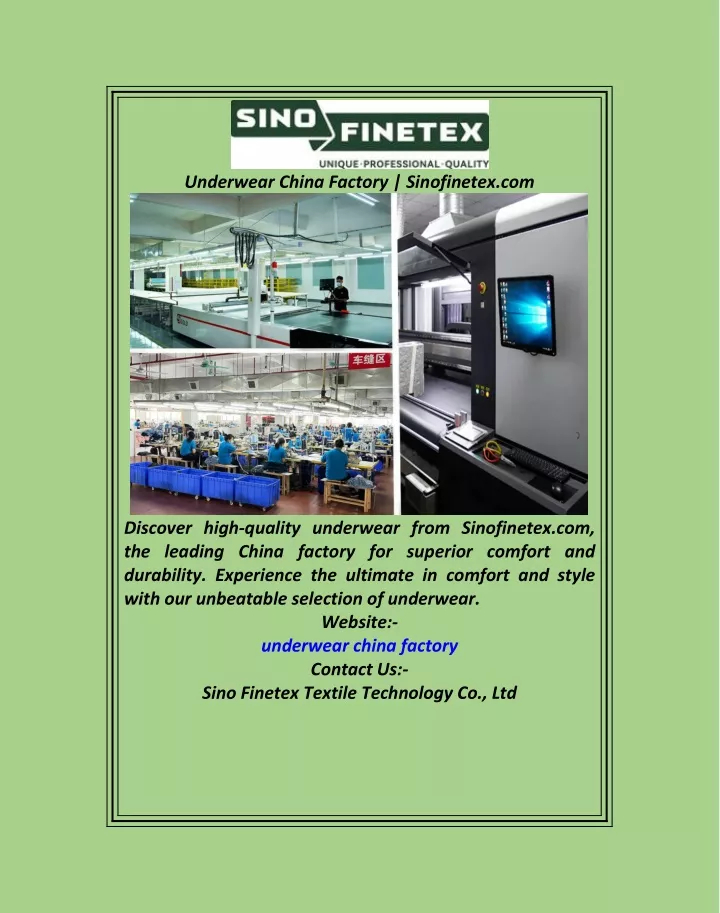 underwear china factory sinofinetex com