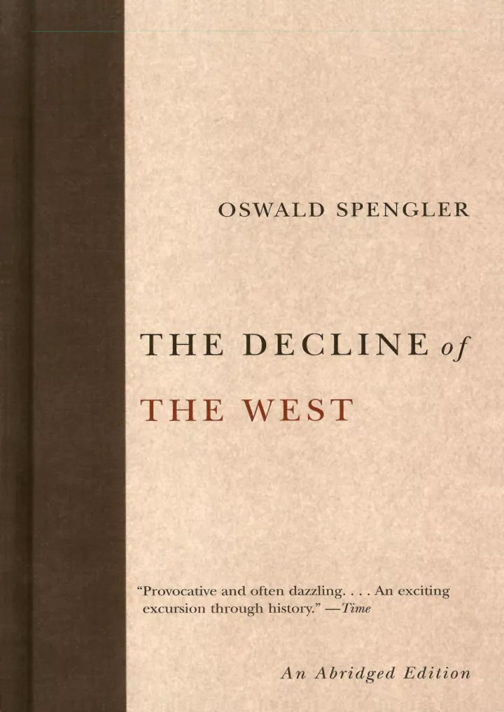 pdf read online the decline of the west abridged