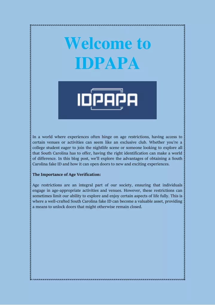 welcome to idpapa