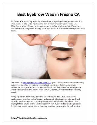 Best Eyebrow Wax in Fresno CA