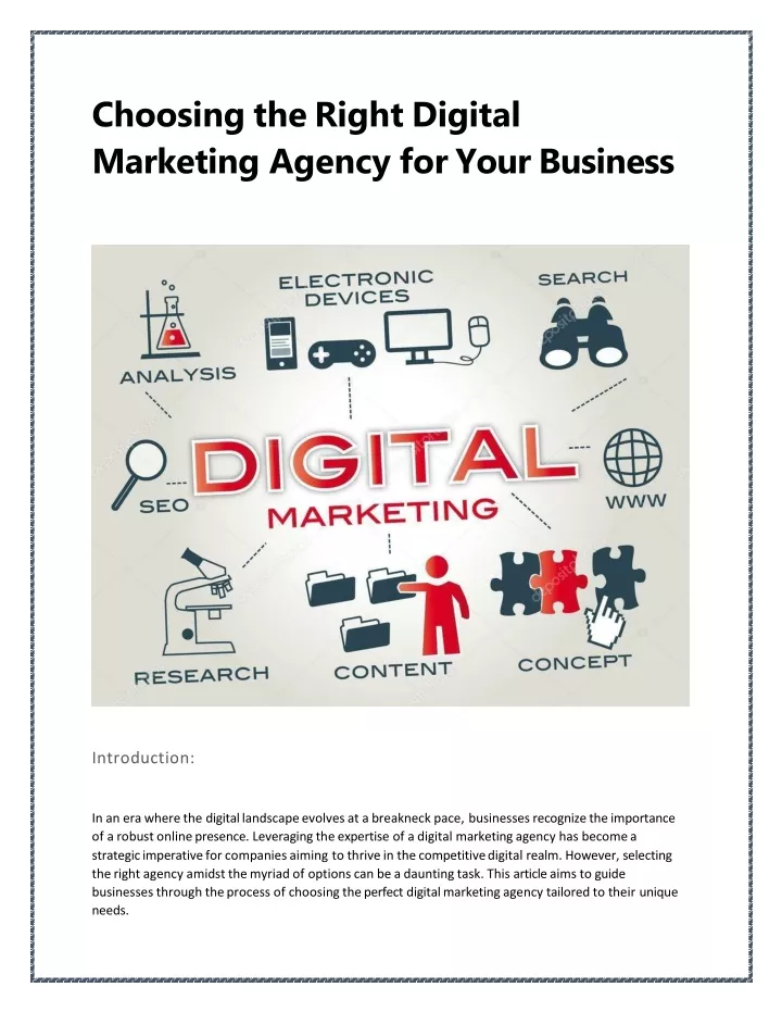 choosing the right digital marketing agency for your business