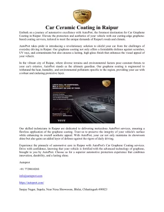 Car Ceramic Coating in Raipur