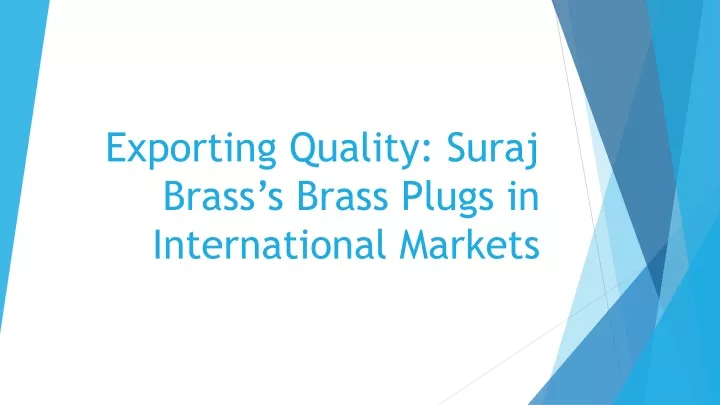 exporting quality suraj brass s brass plugs
