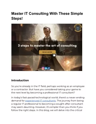 master it consulting with these simple steps