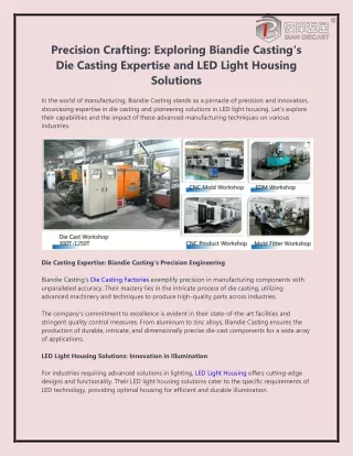 Precision Crafting Exploring Biandie Casting's Die Casting Expertise and LED Light Housing Solutions