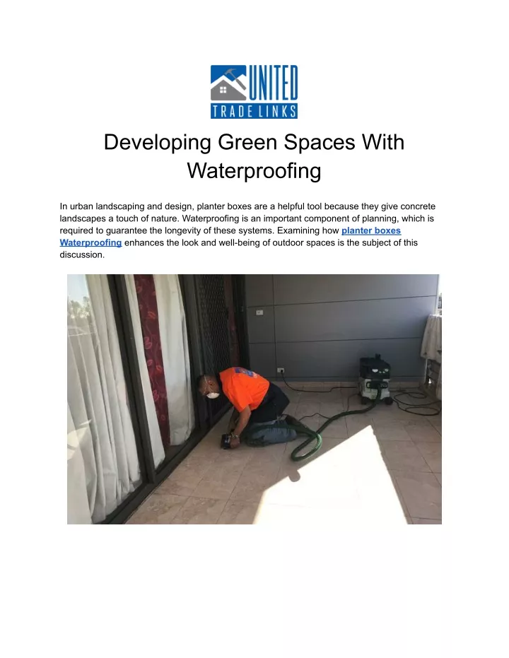 developing green spaces with waterproofing